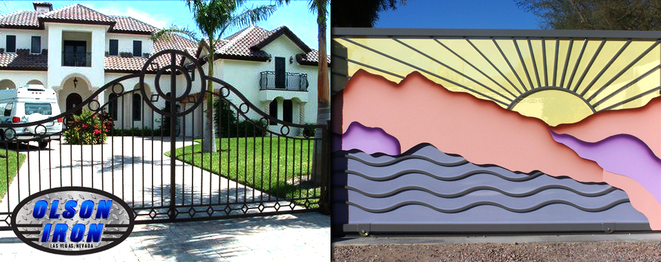 Automated Wrought Iron Gate And Controls Olson Iron Las Vegas